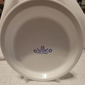 White Ceramic Serving Bowl with Blue Floral Detail